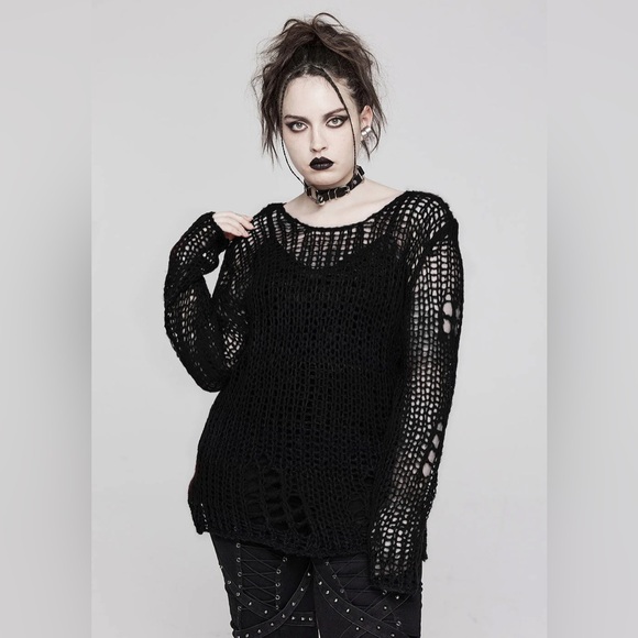 Punk Rave: Decayed Distressed Sweater - Picture 1 of 3
